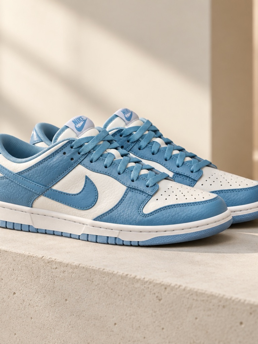 Nike Women’s Low-Top Sneakers in White and Light Blue